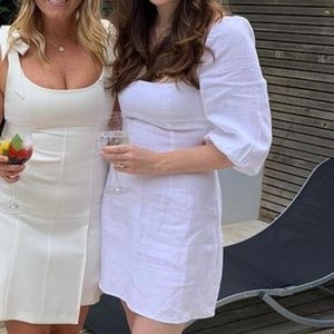 Reformation Hampstead Linen Puff Sleeve Dress